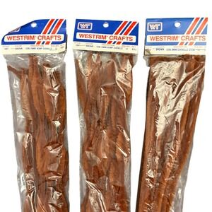 Westrim Crafts Brown Chenille Stems Bump Pipe Cleaners 12in 15mm 9mm 3pk Vintage